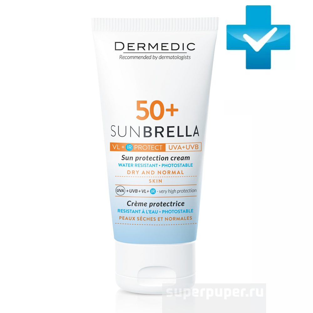 Солнцезащитный крем SPF50+ сухая и нормальная кожа