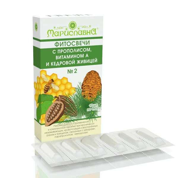 Фитосвечи №2 При трещинах прямой кишки