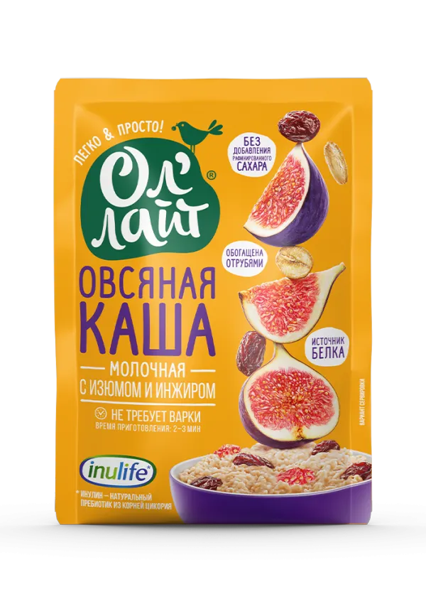 Каша овсяная с изюмом и инжиром Ол'лайт