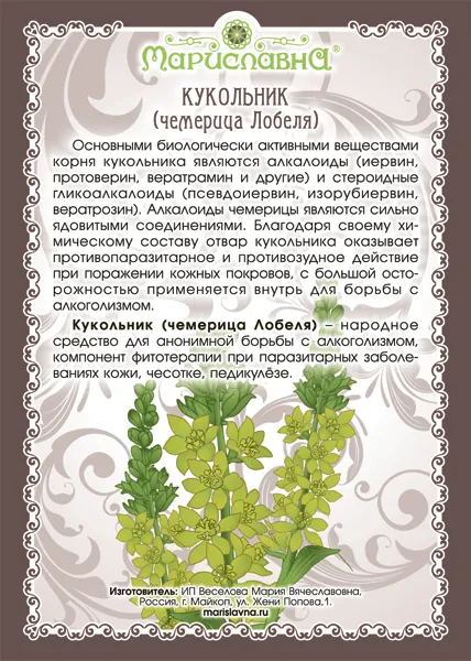 Кукольник лекарственный (чемерица лобеля) корень