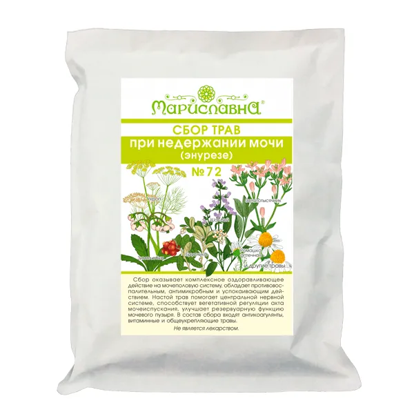 При недержании мочи, энурезе сбор трав №72
