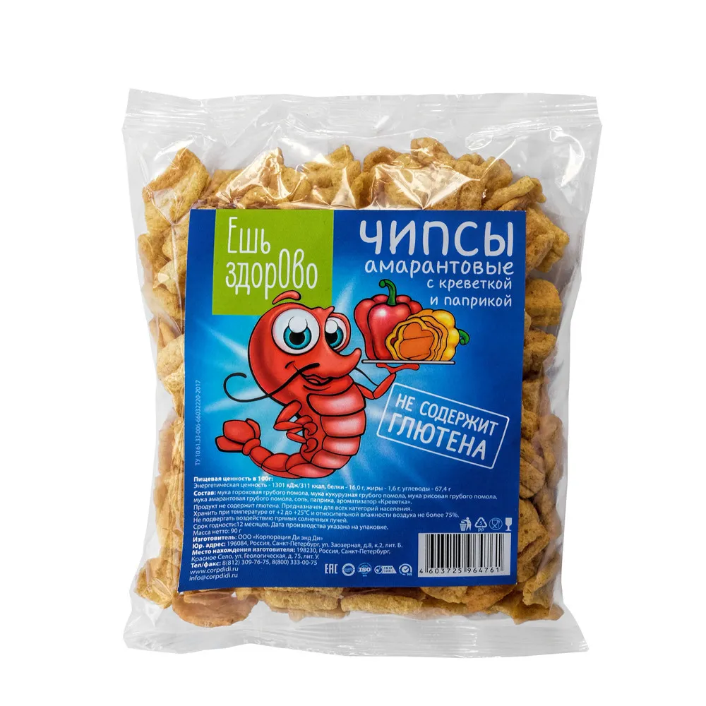 Чипсы с креветкой и паприкой "Ешь Здорово"