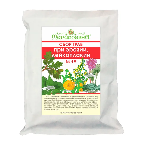 При эрозии, лейкоплакии (сбор для спринцеваний) №19