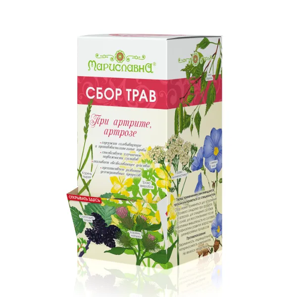 При артрите, артрозе сбор трав в фильтр-пакетах