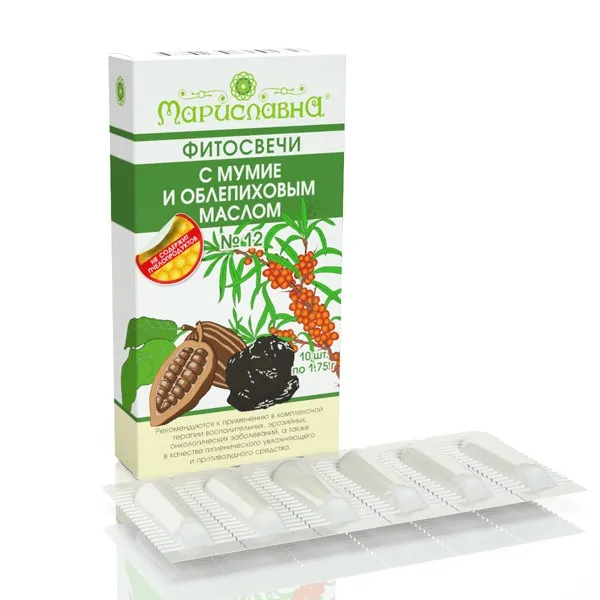 Фитосвечи №12 С мумиё и облепиховым маслом