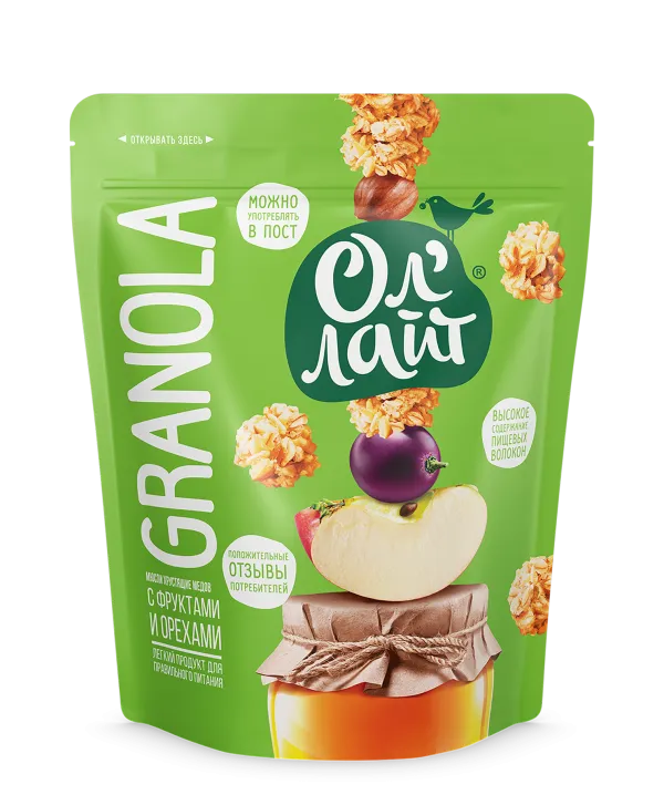 Гранола Ол'лайт с фруктами и орехами